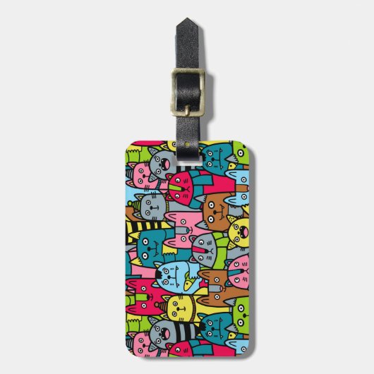 猫と子猫 ラゲッジタグ (正面縦)