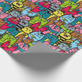 猫と子猫 ラッピングペーパー (角)