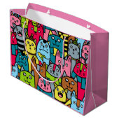 猫と子猫 ラージペーパーバッグ (裏面アングル)