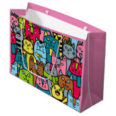 猫と子猫 ラージペーパーバッグ (正面アングル)