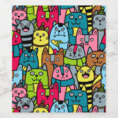 猫と子猫 ワインラベル (シングルラベル)