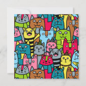 猫と子猫 招待状 (裏面)