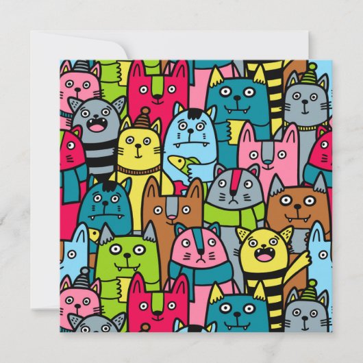 猫と子猫 招待状 (正面)