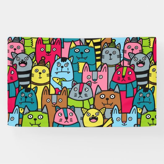 猫と子猫 横断幕 (横)
