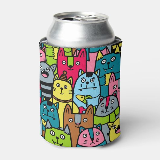 猫と子猫 缶クーラー (缶正面)