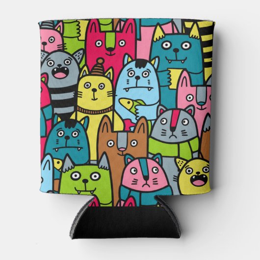 猫と子猫 缶クーラー (正面)