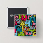 猫と子猫 缶バッジ (正面&裏面)