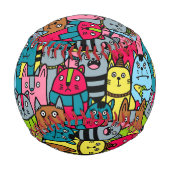 猫と子猫 野球ボール (裏面)