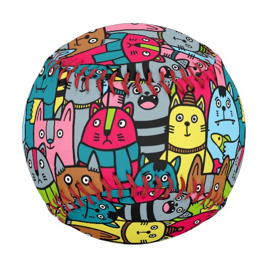 猫と子猫 野球ボール (正面)