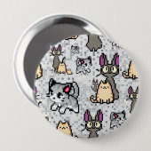 猫と子猫 2 缶バッジ (正面&裏面)