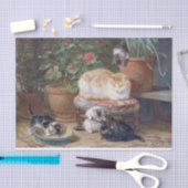 猫と子猫・ Henriette Ronner-Knip (1821-1909) 薄葉紙 (クラフト)