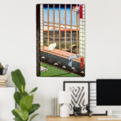 猫と富士山,広重猫と山富士,広重 ポスター (ホームオフィス)