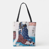 猫と巻物を持つ女性 国芳 トートバッグ (裏面)