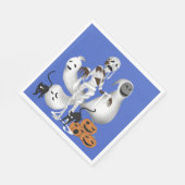 猫と幽霊のハロウィンママ スタンダードランチョンナプキン (角)