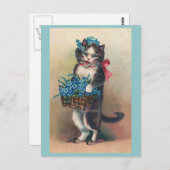 「猫と忘れいい子たち2」ヴィンテージ ポストカード (正面/裏面)