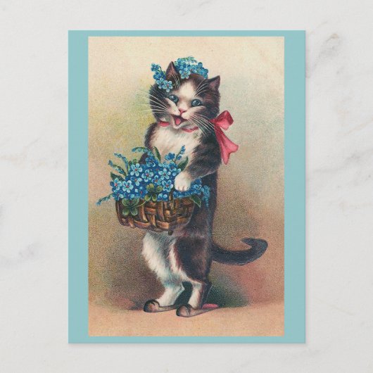「猫と忘れいい子たち2」ヴィンテージ ポストカード (正面)