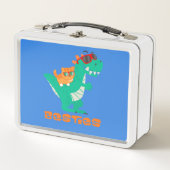 猫と恐竜に手を出す メタルランチボックス (正面)