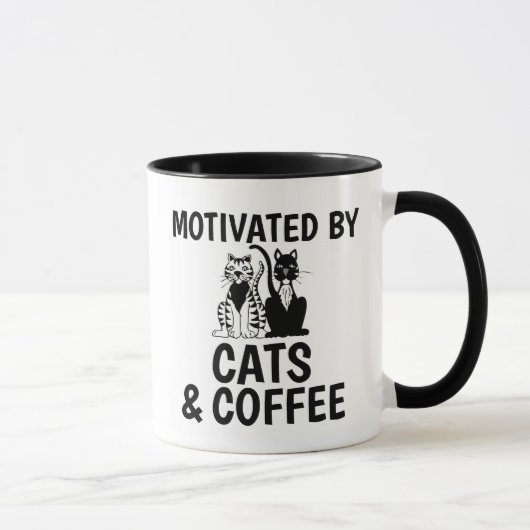 猫と意欲を起こコーヒーマグによる猫 マグカップ (右)