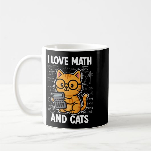 猫と数学が大好き コーヒーマグカップ (左)