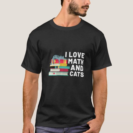 猫と数学が好きな方のための 数学の先生 猫 ネコ Tシャツ (正面)