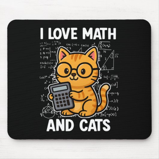 猫と数学が好き マウスパッド (正面)