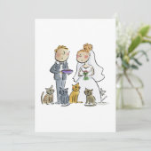 猫と新婦新郎 招待状 (スタンド正面)