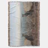 猫と日没 スローブランケット (正面縦)