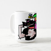 猫と春の花 コーヒーマグカップ (正面左)