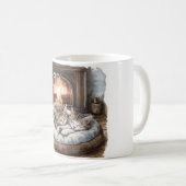 猫と暖炉のクリスマス コーヒーマグカップ (正面右)