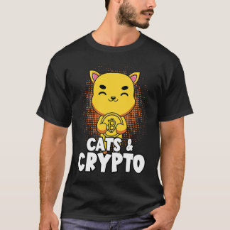 猫と暗号資産 仮想通貨 ブロックチェーントレーダー 女性 Tシャツ