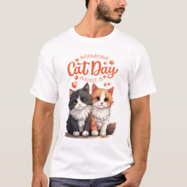 猫と暮らしが良い Tシャツ