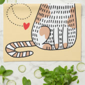 猫と暮らしてみると命が縮まる キッチンタオル (折り畳み)