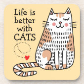 猫と暮らしてみると命が縮まる コースター (正面)