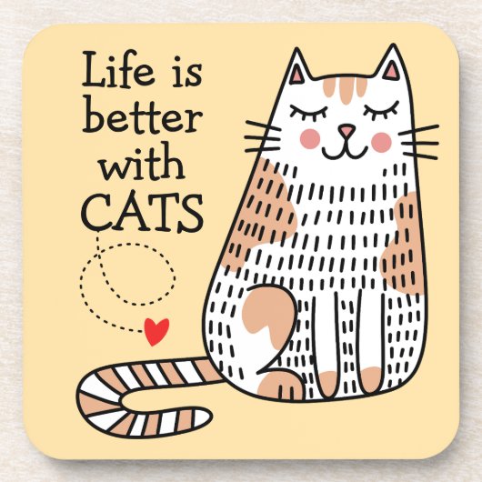 猫と暮らしてみると命が縮まる コースター (正面)