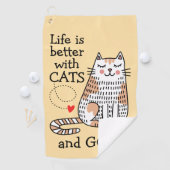 猫と暮らしてみると命が縮まる ゴルフタオル (インサイチュ)