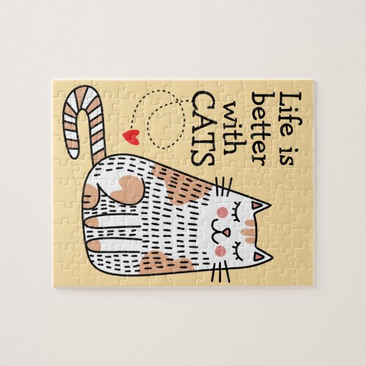 猫と暮らしてみると命が縮まる ジグソーパズル (横)