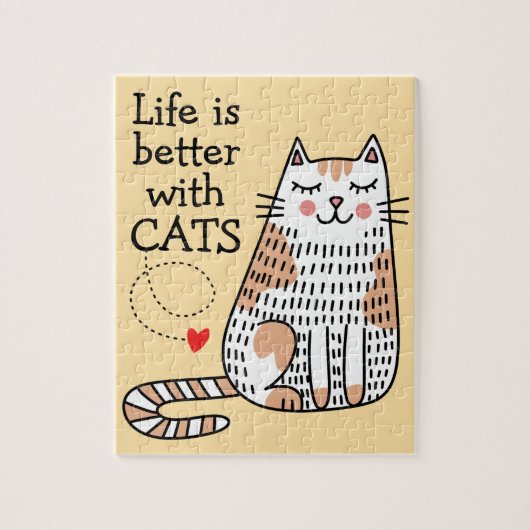 猫と暮らしてみると命が縮まる ジグソーパズル (縦)