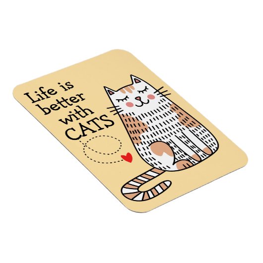 猫と暮らしてみると命が縮まる マグネット (右側)