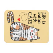 猫と暮らしてみると命が縮まる マグネット (横)