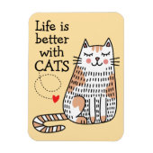 猫と暮らしてみると命が縮まる マグネット (縦)