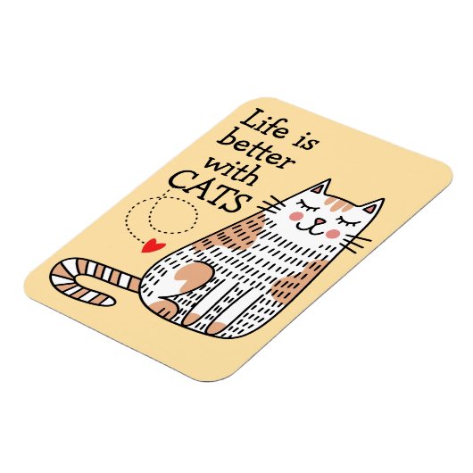 猫と暮らしてみると命が縮まる マグネット (左側)