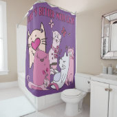 猫と暮らすと猫が増える シャワーカーテン (インサイチュ)