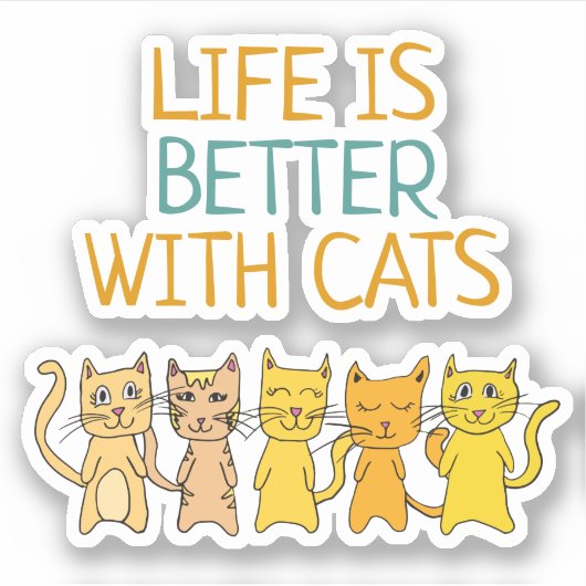 猫と暮らすのにかわいい猫たち シール (正面)