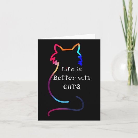 猫と暮らすのはカラフル猫 カード (正面)