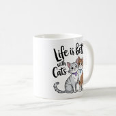 猫と暮らすのは可愛いデザイン コーヒーマグカップ (正面右)