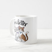 猫と暮らすのは可愛いデザイン コーヒーマグカップ (正面左)