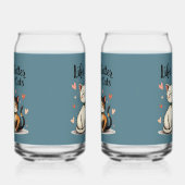 猫と暮らすのは可愛い猫のブルー ガラス缶 (左)