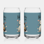 猫と暮らすのは可愛い猫のブルー ガラス缶 (右)