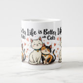 猫と暮らすのは可愛い猫芸術 ジャンボコーヒーマグカップ (正面)