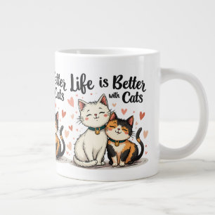 猫と暮らすのは可愛い猫芸術 ジャンボコーヒーマグカップ